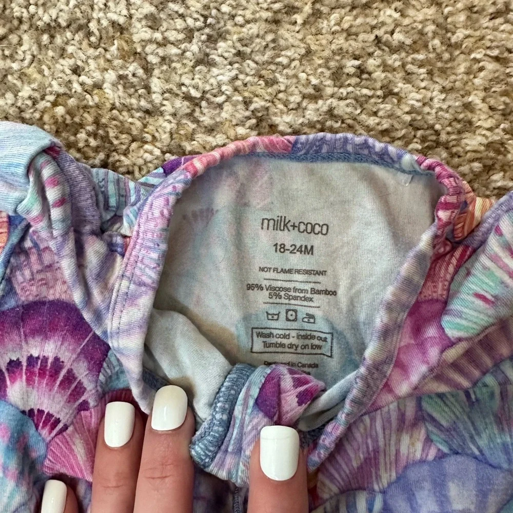 Milk+Coco convertible footie seashell print - Picture 3 of 4
